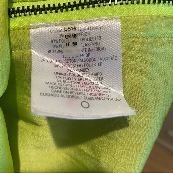 TAHARI Satin Neon Zipper Accent Office Professional Dress. Size 14 - Picture 3 of 16